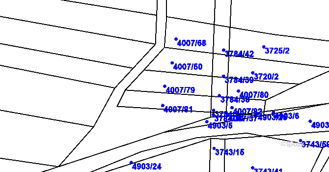 Parcela st. 4007/79 v KÚ Černovice u Tábora, Katastrální mapa