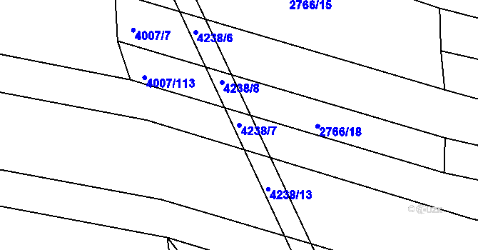Parcela st. 4238/7 v KÚ Černovice u Tábora, Katastrální mapa