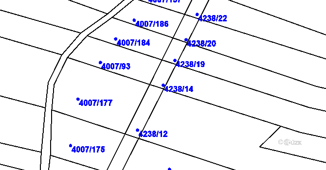 Parcela st. 4238/14 v KÚ Černovice u Tábora, Katastrální mapa