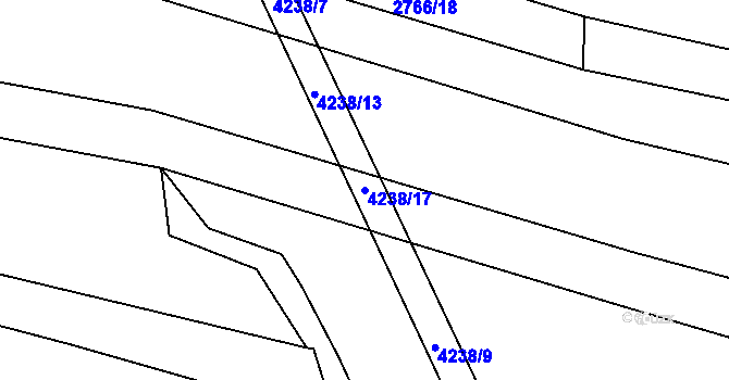 Parcela st. 4238/17 v KÚ Černovice u Tábora, Katastrální mapa