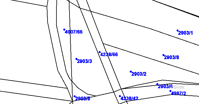 Parcela st. 4238/66 v KÚ Černovice u Tábora, Katastrální mapa