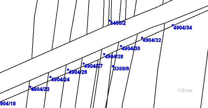 Parcela st. 4904/28 v KÚ Černovice u Tábora, Katastrální mapa