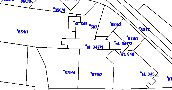 Parcela st. 347/1 v KÚ Černovice u Tábora, Katastrální mapa