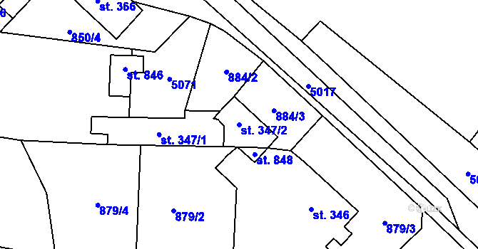 Parcela st. 347/2 v KÚ Černovice u Tábora, Katastrální mapa