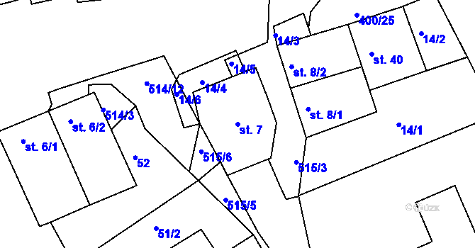 Parcela st. 7 v KÚ Svatava u Černovic, Katastrální mapa