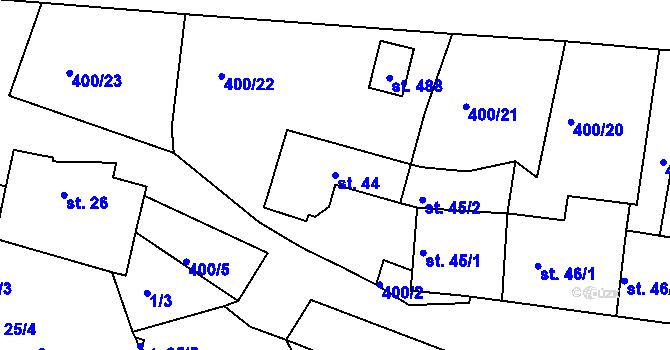 Parcela st. 44 v KÚ Svatava u Černovic, Katastrální mapa