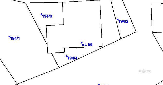 Parcela st. 56 v KÚ Svatava u Černovic, Katastrální mapa