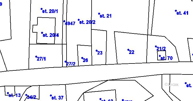 Parcela st. 23 v KÚ Svatava u Černovic, Katastrální mapa