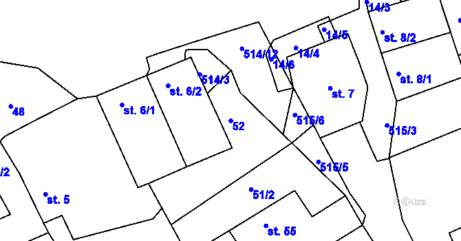 Parcela st. 52 v KÚ Svatava u Černovic, Katastrální mapa