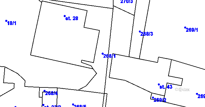 Parcela st. 268/1 v KÚ Svatava u Černovic, Katastrální mapa