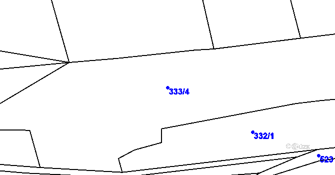 Parcela st. 333/4 v KÚ Svatava u Černovic, Katastrální mapa