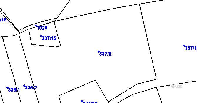 Parcela st. 337/6 v KÚ Svatava u Černovic, Katastrální mapa