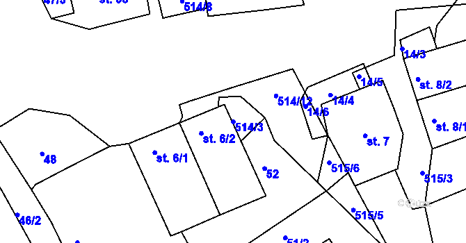 Parcela st. 514/3 v KÚ Svatava u Černovic, Katastrální mapa
