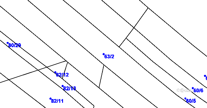 Parcela st. 63/2 v KÚ Svatava u Černovic, Katastrální mapa