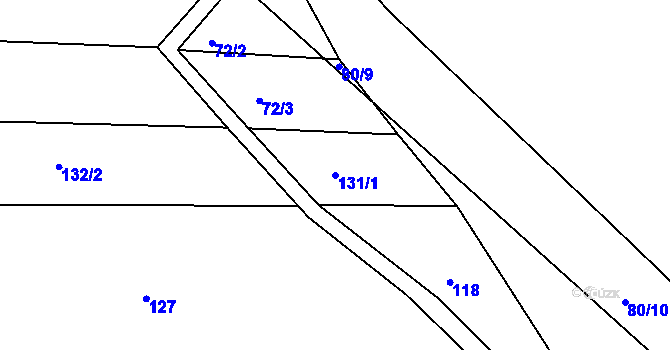 Parcela st. 131/1 v KÚ Svatava u Černovic, Katastrální mapa