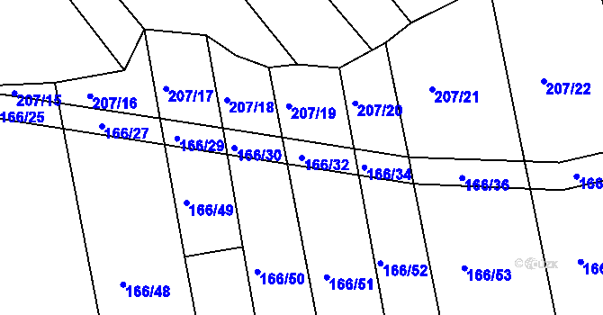 Parcela st. 166/32 v KÚ Svatava u Černovic, Katastrální mapa