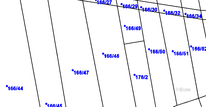 Parcela st. 166/48 v KÚ Svatava u Černovic, Katastrální mapa
