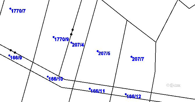 Parcela st. 207/5 v KÚ Svatava u Černovic, Katastrální mapa