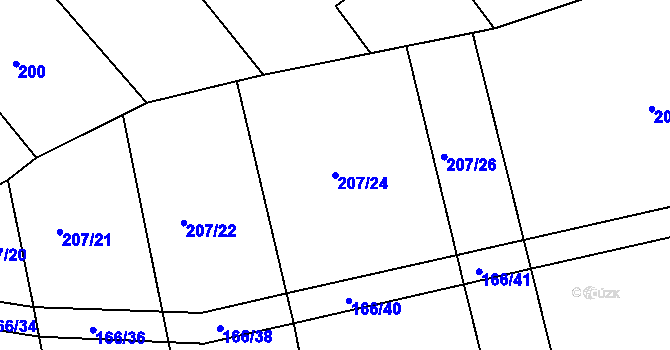 Parcela st. 207/24 v KÚ Svatava u Černovic, Katastrální mapa