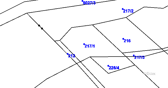 Parcela st. 217/1 v KÚ Svatava u Černovic, Katastrální mapa
