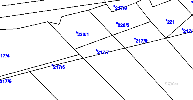 Parcela st. 217/7 v KÚ Svatava u Černovic, Katastrální mapa