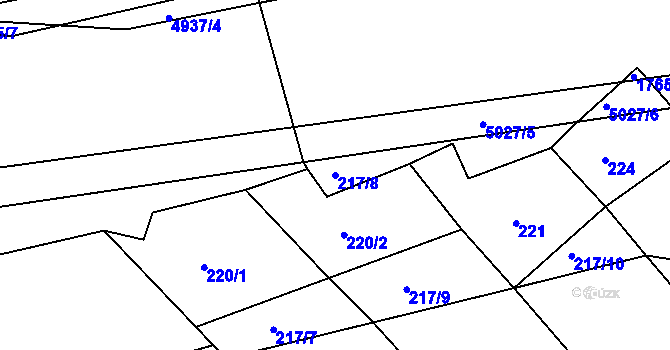 Parcela st. 217/8 v KÚ Svatava u Černovic, Katastrální mapa