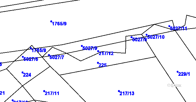 Parcela st. 217/12 v KÚ Svatava u Černovic, Katastrální mapa