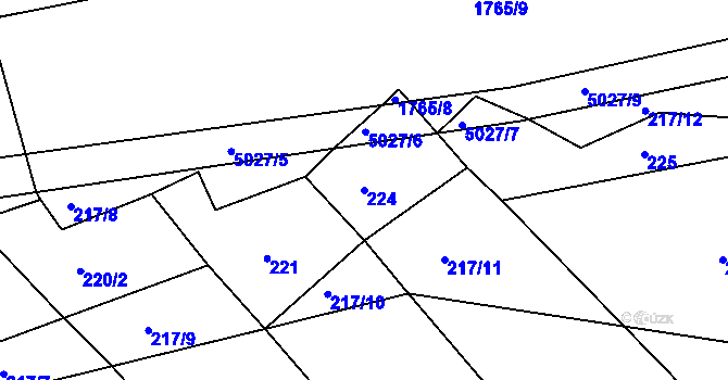 Parcela st. 224 v KÚ Svatava u Černovic, Katastrální mapa