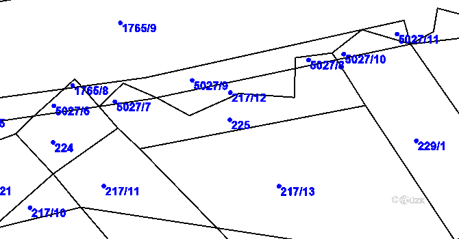 Parcela st. 225 v KÚ Svatava u Černovic, Katastrální mapa