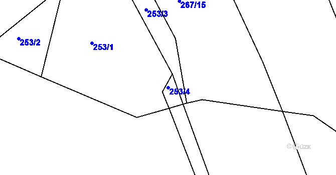 Parcela st. 253/4 v KÚ Svatava u Černovic, Katastrální mapa