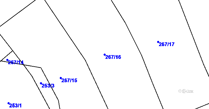 Parcela st. 267/16 v KÚ Svatava u Černovic, Katastrální mapa