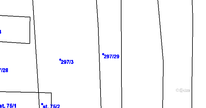 Parcela st. 297/29 v KÚ Svatava u Černovic, Katastrální mapa