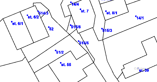 Parcela st. 515/5 v KÚ Svatava u Černovic, Katastrální mapa