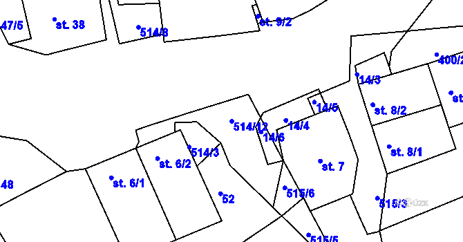 Parcela st. 514/12 v KÚ Svatava u Černovic, Katastrální mapa