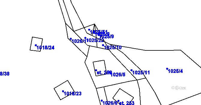 Parcela st. 1026/8 v KÚ Čerňovice, Katastrální mapa