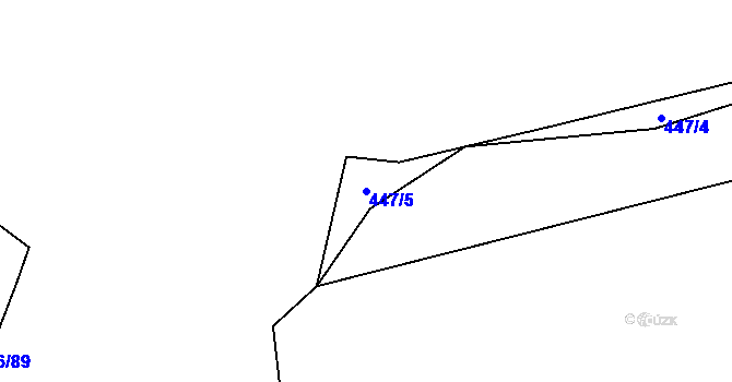 Parcela st. 447/5 v KÚ Čerňovice, Katastrální mapa
