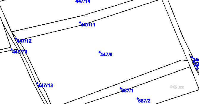 Parcela st. 447/8 v KÚ Čerňovice, Katastrální mapa