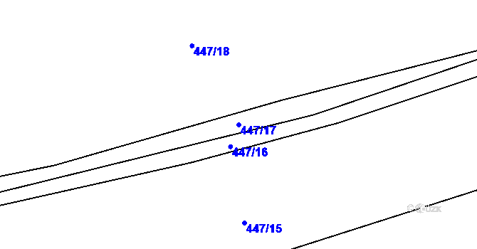 Parcela st. 447/17 v KÚ Čerňovice, Katastrální mapa