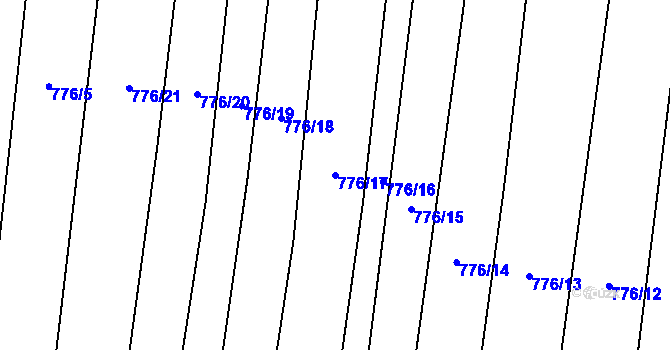 Parcela st. 776/17 v KÚ Čerňovice, Katastrální mapa