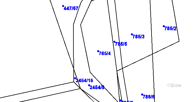 Parcela st. 785/4 v KÚ Čerňovice, Katastrální mapa