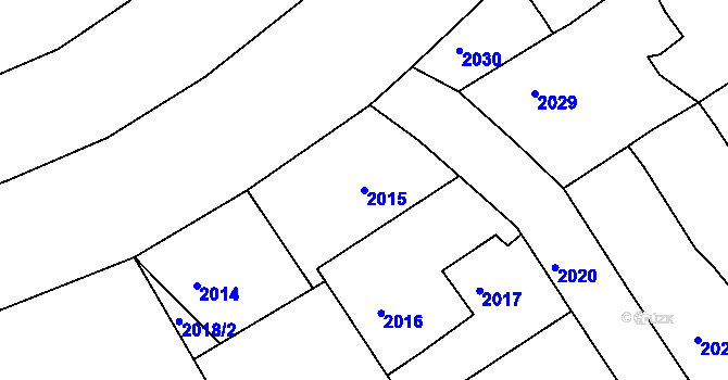 Parcela st. 2015 v KÚ Černovice u Chomutova, Katastrální mapa
