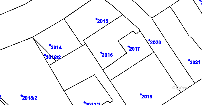 Parcela st. 2016 v KÚ Černovice u Chomutova, Katastrální mapa