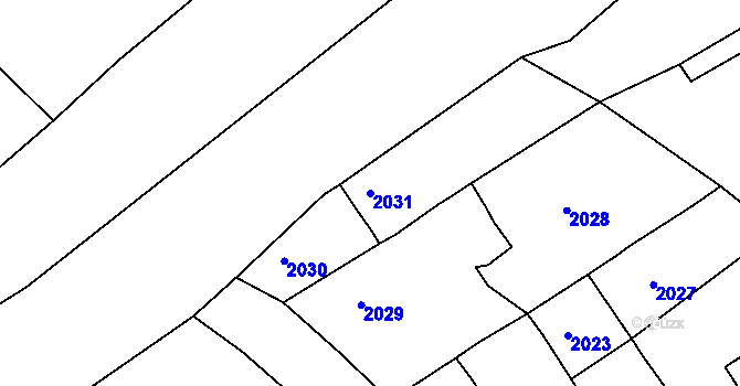 Parcela st. 2031 v KÚ Černovice u Chomutova, Katastrální mapa