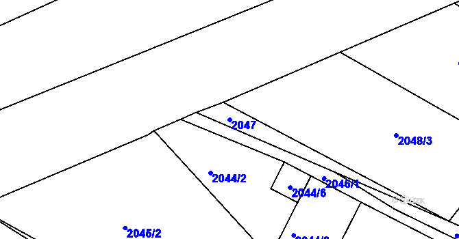 Parcela st. 2047 v KÚ Černovice u Chomutova, Katastrální mapa