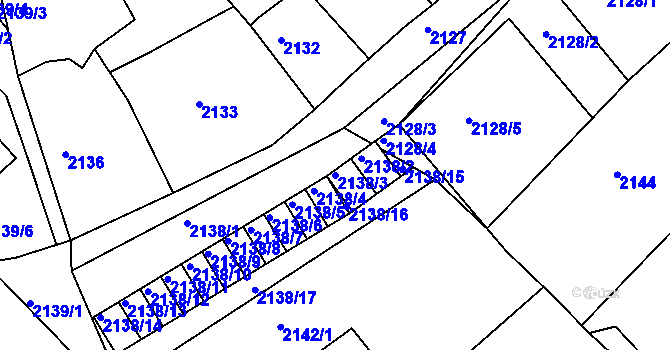 Parcela st. 2138/3 v KÚ Černovice u Chomutova, Katastrální mapa