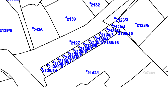 Parcela st. 2138/6 v KÚ Černovice u Chomutova, Katastrální mapa