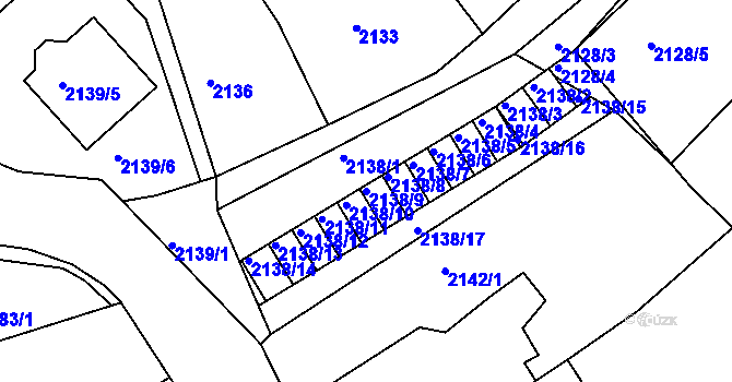 Parcela st. 2138/9 v KÚ Černovice u Chomutova, Katastrální mapa