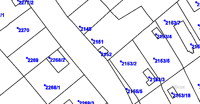 Parcela st. 2152 v KÚ Černovice u Chomutova, Katastrální mapa