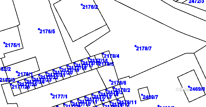 Parcela st. 2178/4 v KÚ Černovice u Chomutova, Katastrální mapa