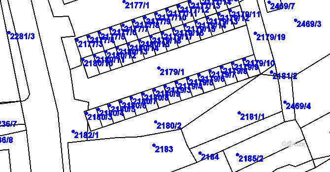 Parcela st. 2179/3 v KÚ Černovice u Chomutova, Katastrální mapa